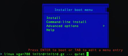 Ubuntu Mini.iso Boot Menu